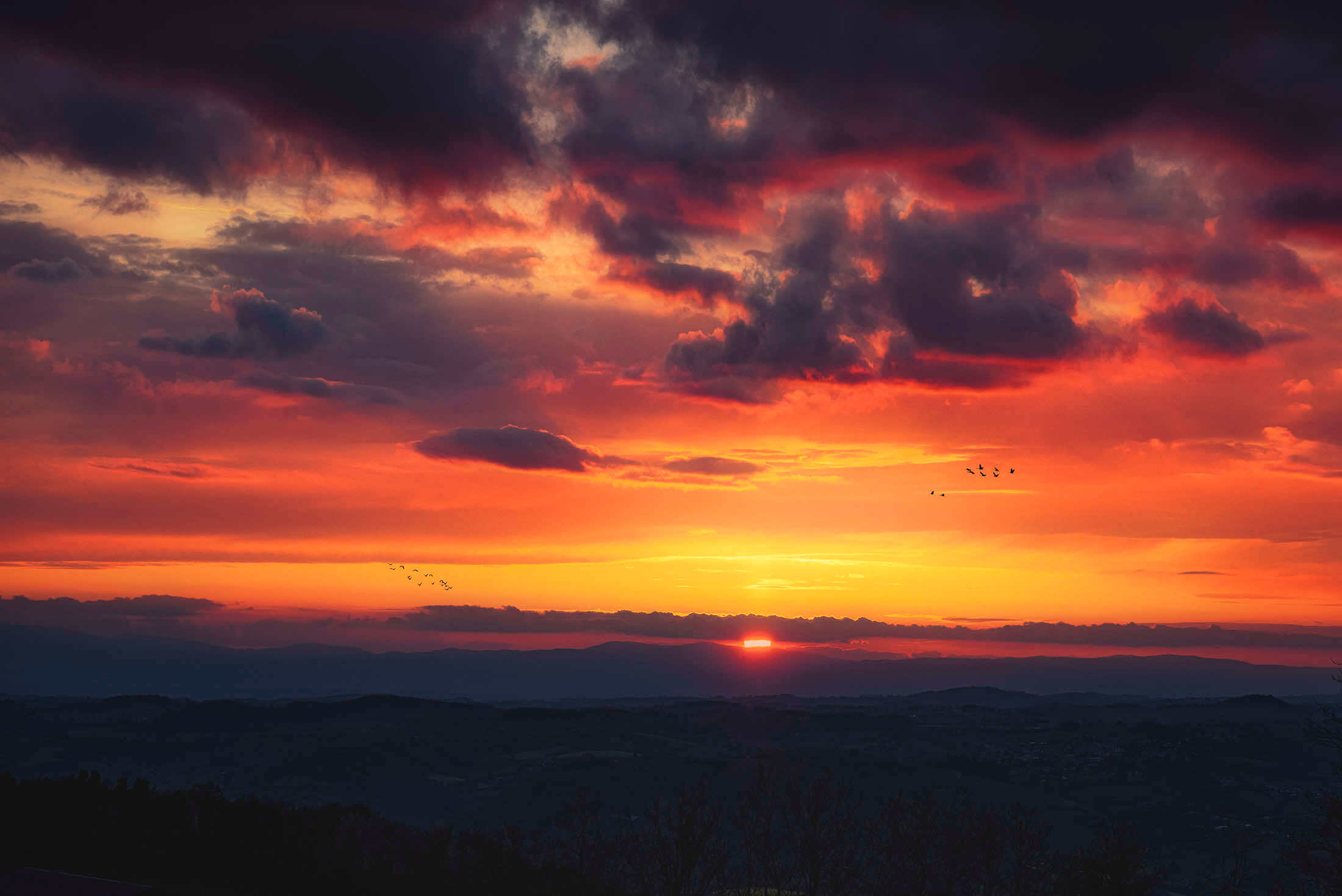 Coucher de soleil flamboyant